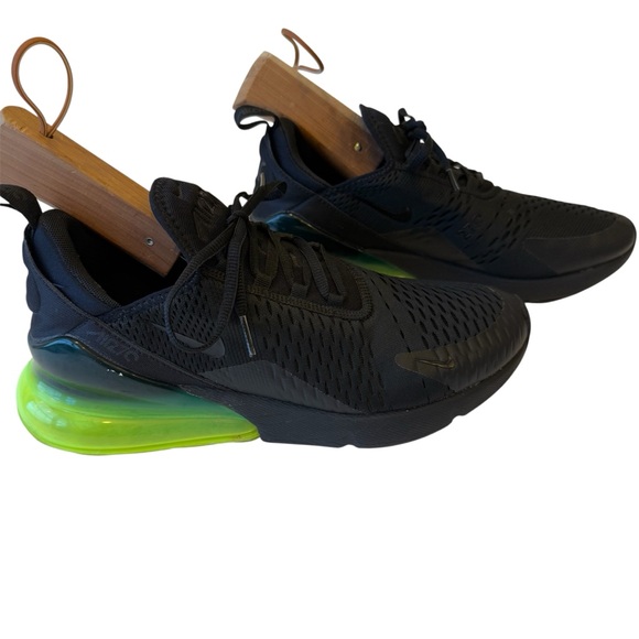 Nike Air Max 270 Black Volt and Neon Green Athletic Shoes Sz 9.5 EUC - Picture 1 of 9